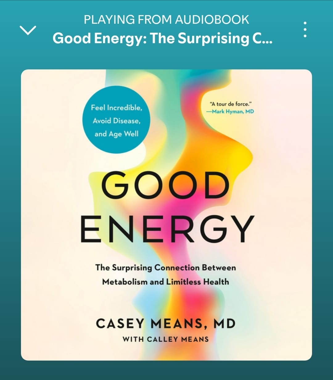 Just finished Good Energy on audio! I have a physical copy to go back and mark up. Everyone in America should read this book. 

It was sold out on Amazon for a while, but it is back on Prime.

Spotify Premium folks, don't miss that you can listen to many hours of audiobooks free every month!